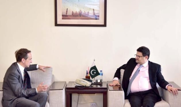 وزیرخزانہ مفتاح اسماعیل سے پاکستان میں اقوام متحدہ کے ریزیڈنٹ کوآرڈینیٹر جولیان ہرنیز کی ملاقات