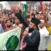 لاڑکانہ؛فوج کی حمایت میں شہر کے پاکستانی چوک سے محب وطن ریلی