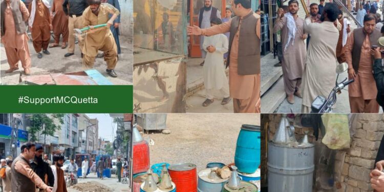 ایڈمنسٹریٹر کوئٹہ طارق جاوید مینگل کی ہدایات پر میکانگی روڈ، سرکی روڈ، سیٹلائٹ ٹاؤن میں واقع منی پیٹرول پمپس اور دیگر تجاوزات کے خلاف کریک ڈاؤن