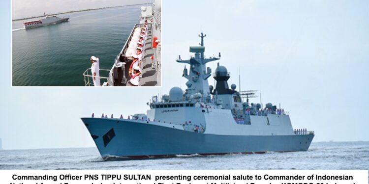 پاک بحریہ کے جہاز ٹیپو سلطان کی کہ انڈونیشی کثیرالقومی مشق کموڈو-23 میں شرکت