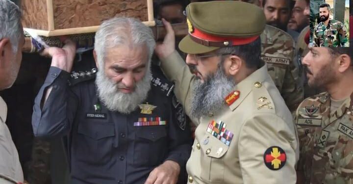 میجر رضا علی شاہ شہید اور حوالدار نثار احمد شہید کی نماز جنازہ ادا