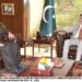 یوسف رضا گیلانی سے وزیراعلی بلوچستان سرفراز بگٹی اورسینیٹر انوارالحق کاکڑ کی  پارلیمنٹ ہاوس میں ملاقات