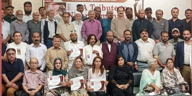 کراچی یونین آف جرنلٹس کا صحافی رہنما نثارعثمانی کی یادمیں تقریب کا انعقاد صحافیوں کی بڑی تعداد میں شرکت، مقررین کا صحافی رہنما نثارعثمانی کو شاندار خراج عقیدت