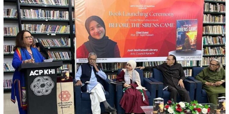 13 سالہ مُصنفہ سیّدہ مِنسا زہرا کی کتاب “Before the Sirens Came” کی تقریبِ رونمائی، آرٹس کونسل کراچی میں انعقاد