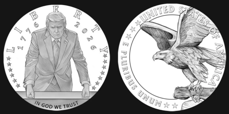 امریکا کے 250 ویں یوم آزادی پر صدر ٹرمپ کی تصویر والا سونے کا یادگاری سکہ جاری کرنے کی منظوری