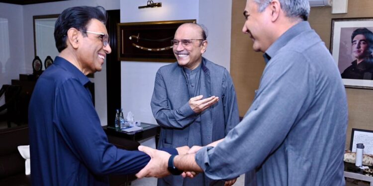 صدر مملکت آصف علی زرداری سے وفاقی وزیر داخلہ محسن نقوی اور ایم کیو ایم پاکستان کے چیئرمین ڈاکٹر خالد مقبول صدیقی کی ملاقات