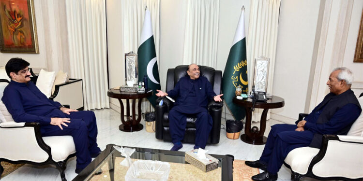 صدرِ مملکت آصف علی زرداری سے وزیراعلیٰ سندھ اور گورنر سندھ کی ملاقات