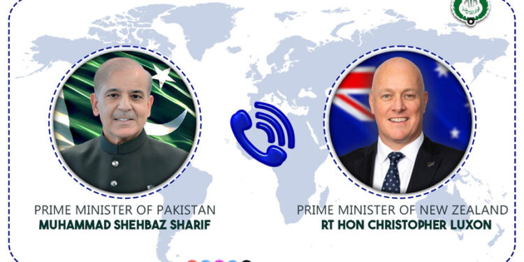 پاکستان اور نیوزی لینڈ کے وزرائے اعظم کے درمیان ٹیلیفونک رابطہ، دوطرفہ تعلقات مستحکم بنانے کے لیے مل کر کام کرنے پر اتفاق