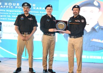 آئی جی سندھ جاویدعالم اوڈھوکی ٹریفک پولیس کراچی کی جانب سے نئے ٹریفک مانیٹرنگ سسٹم  سے متعلق آگاہی کے لئے منعقدہ تقریب میں شرکت۔