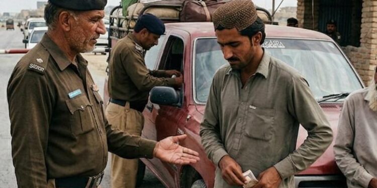 کراچی کی شاہراہیں، مکران کے مسافر اور رشوت کی وردی