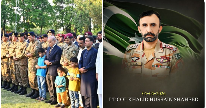 لیفٹیننٹ کرنل خالد حسین شہید کی نماز جنازہ ادا کر دی گئی، وزیراعظم محمد شہباز شریف اور فیلڈ مارشل سید عاصم منیر کی بھی شرکت