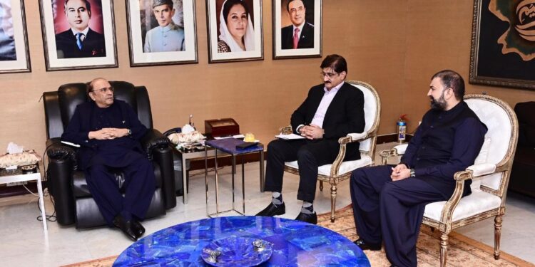 صدرِ مملکت آصف علی زرداری سے وزیرِ اعلیٰ سندھ سید مراد علی شاہ اور وزیرِ اعلیٰ بلوچستان سرفراز بگٹی کی ملاقات