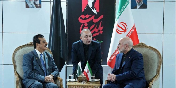 چیئرمین سینیٹ سید یوسف رضا گیلانی کی سپیکر ایرانی پارلیمنٹ ڈاکٹر محمد باقر قالیباف سے ملاقات