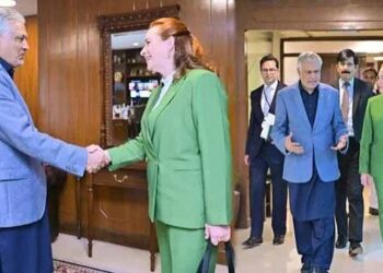 نائب وزیراعظم اسحاق ڈار سےاقوام متحدہ کے سیکرٹری جنرل کے عہدے کی امیدوار ریبیکا گرین سپین کی ملاقات