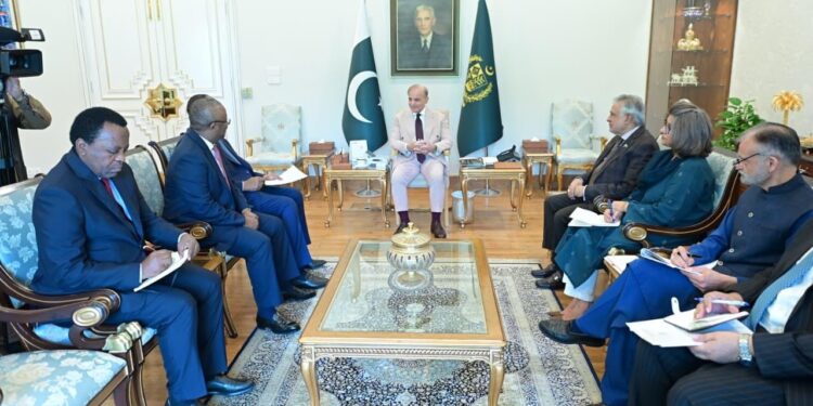 وزیراعظم شہباز شریف سےاقوام متحدہ کے سیکریٹری جنرل کے عہدے کے امیدوار میکی سال کی ملاقات