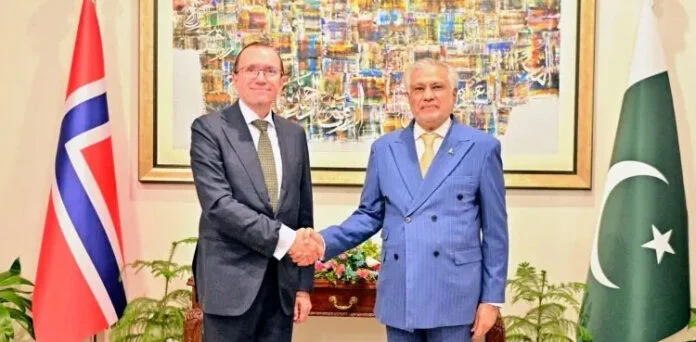 ناروے کے وزیر خارجہ کی دفتر خارجہ آمد ، نائب وزیر اعظم نے خیرمقدم کیا